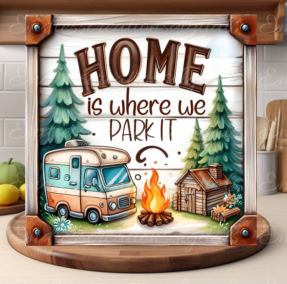 CAMPING SUBLIMATION SQUARE , door hanger, wreath sign, cutting board for sublimation, high resolution 300 dpi 2
