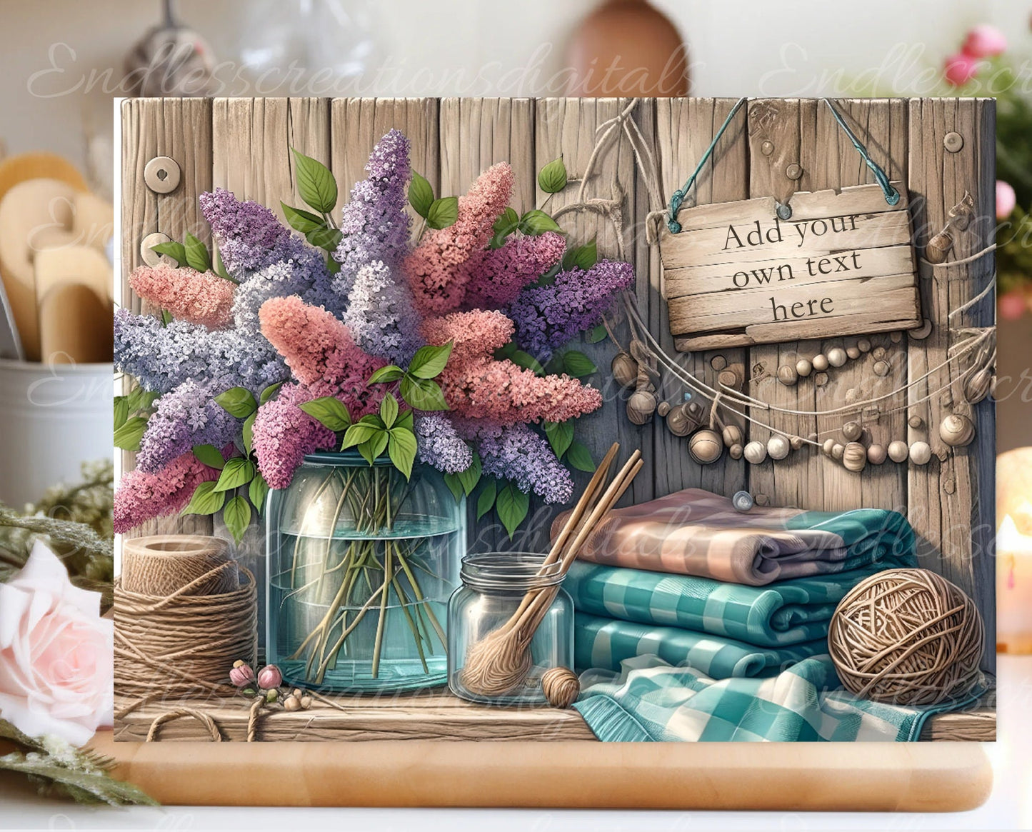 LILACS CUTTING BOARD sublimation sublimation high resolution 1 file add your own text