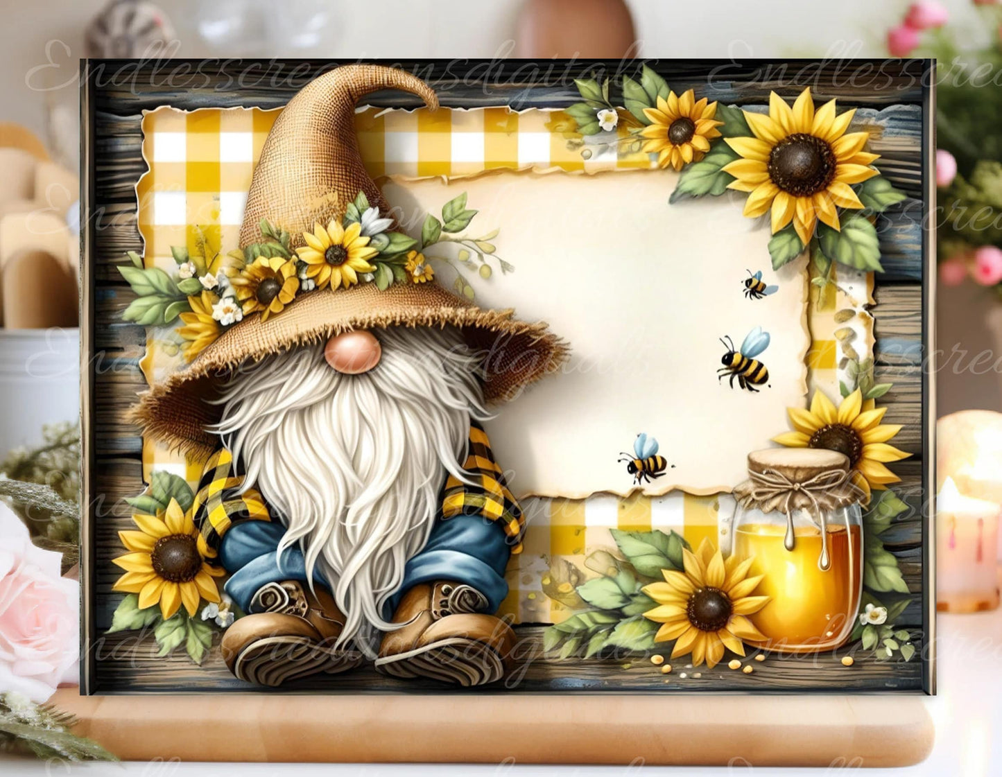 HONEY GNOME RECTANGLE CUTTING BOARD