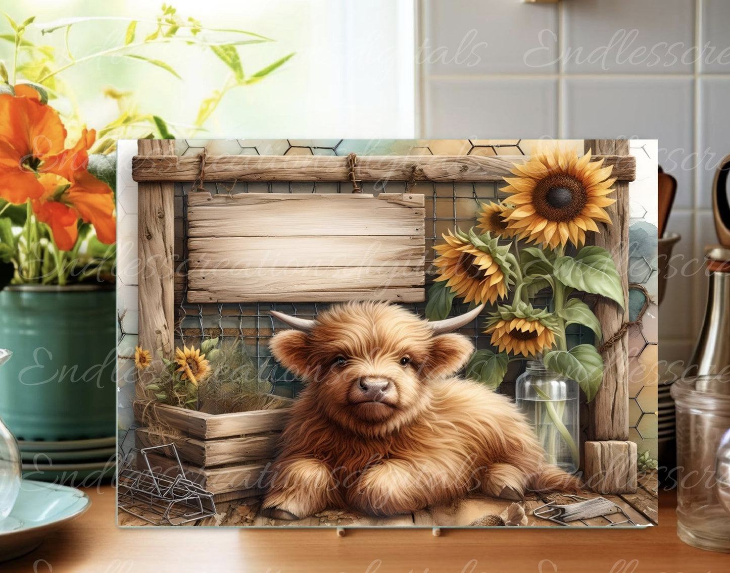 HIGHLAND COW CUTTING board, sublimation high resolution, can be resized, add your own text, 1 file for download