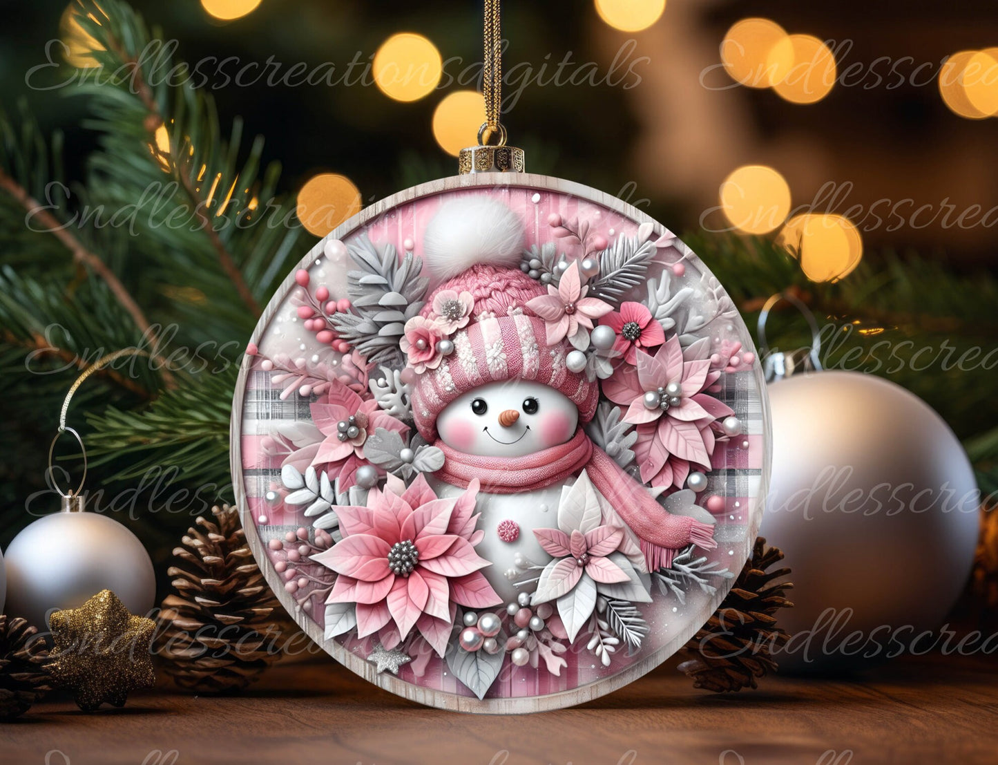 PINK SNOWMAN WINTER ROUND