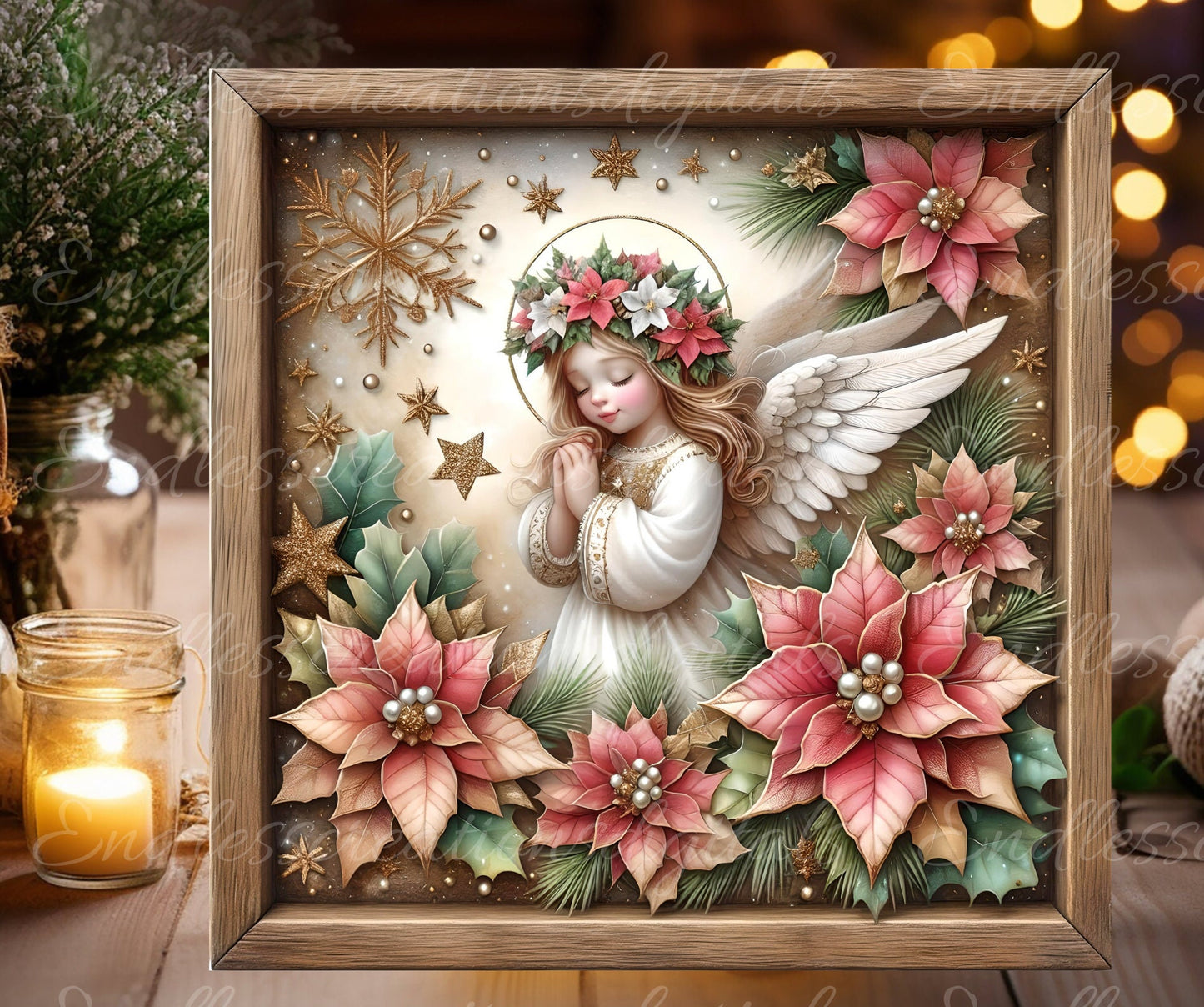 PINK ANGEL WINTER SQUARE