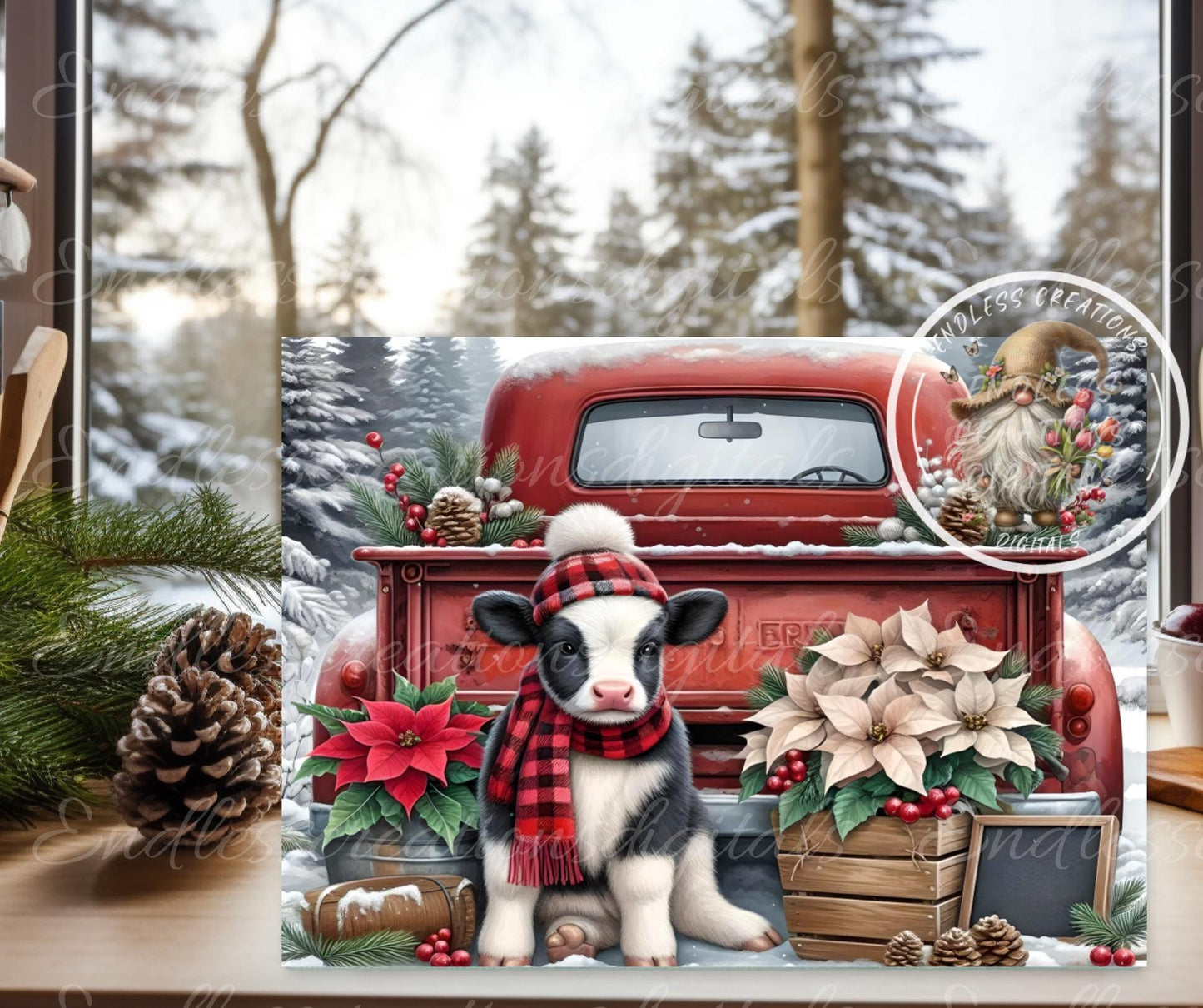 WINTER BABY HOLSTEIN RECTANGLE