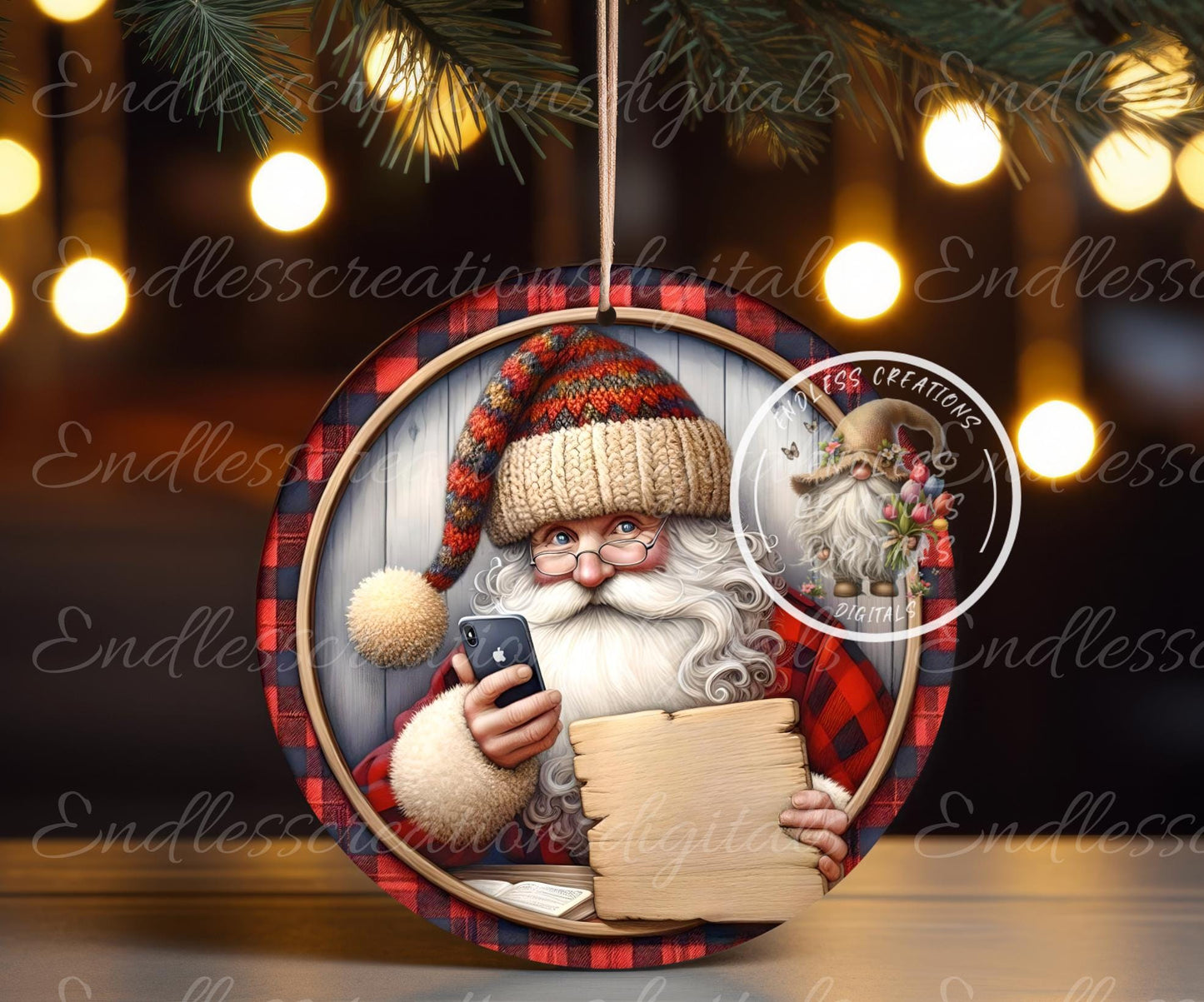 SNAPCHAT SANTA CHRISTMAS ORNAMENT/GIFT TAG