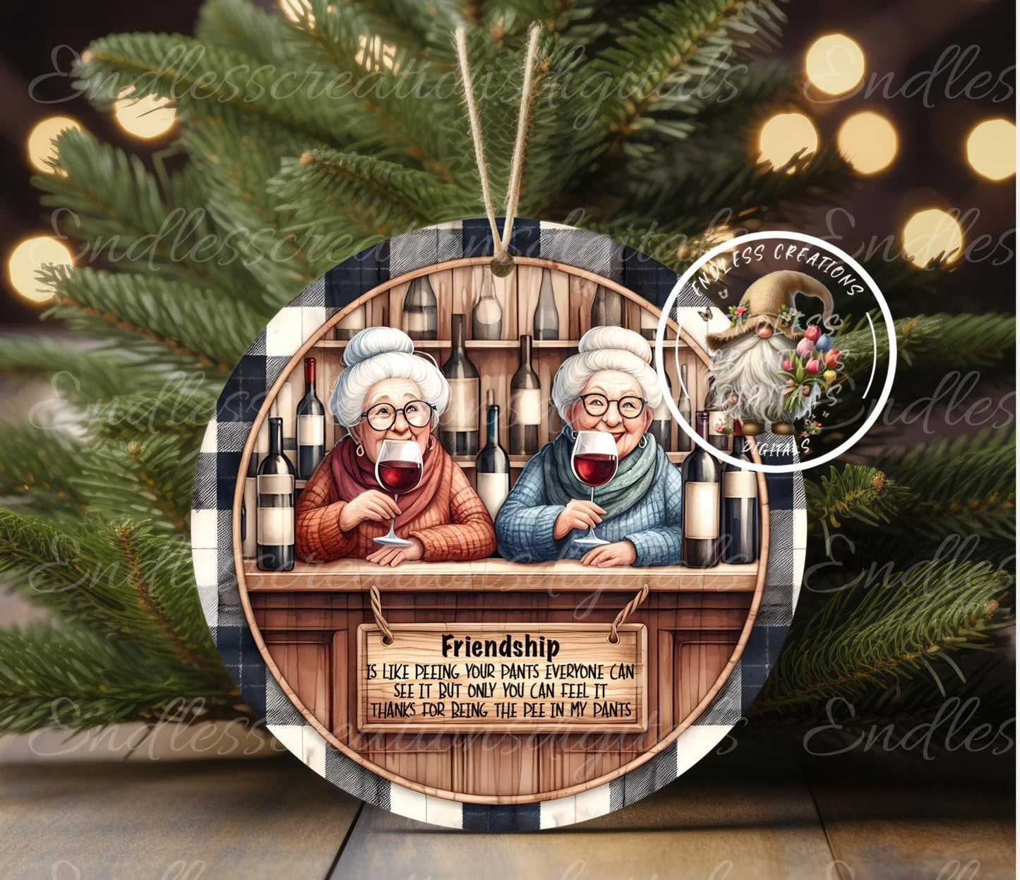 FRIENDSHIP PEE PANTS ORNAMENT/GIFT TAG