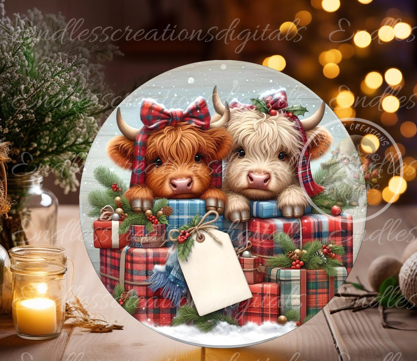 MOOEY HIGHLANDS ROUND CHRISTMAS