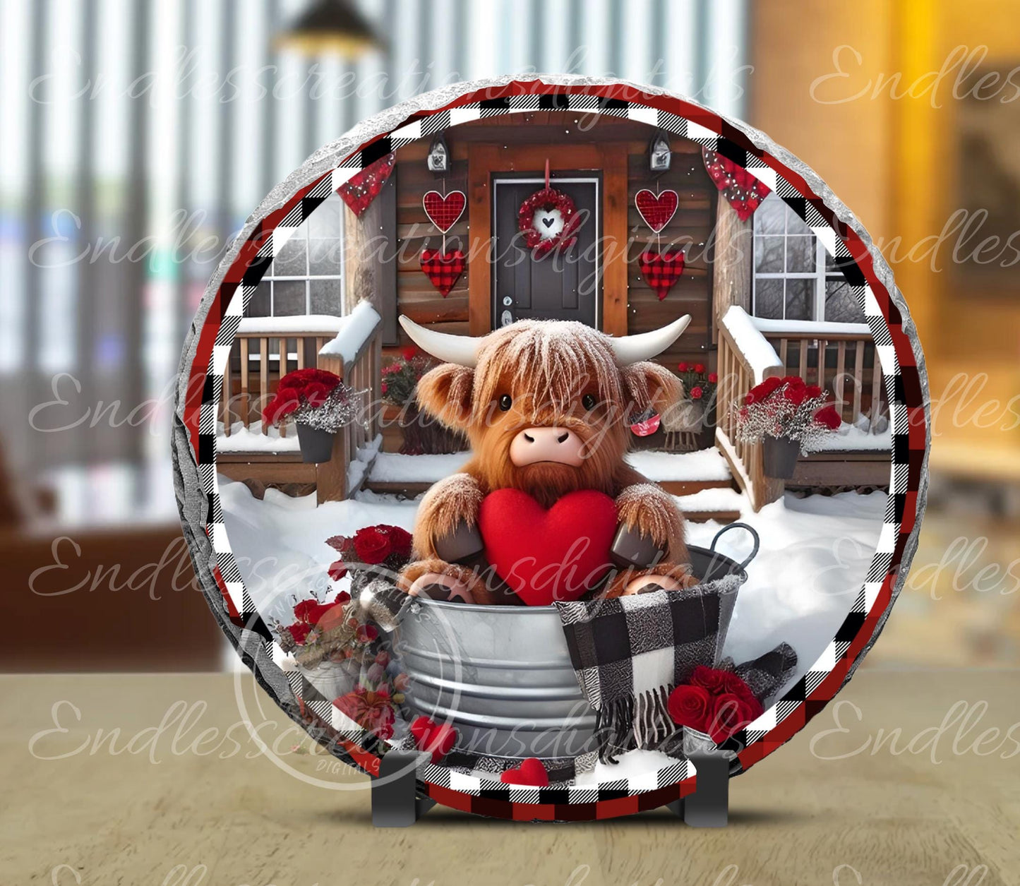 HIGHLAND COW WASHTUB, digital download only, 2 files, 1 blank for your own text, 300 dpi