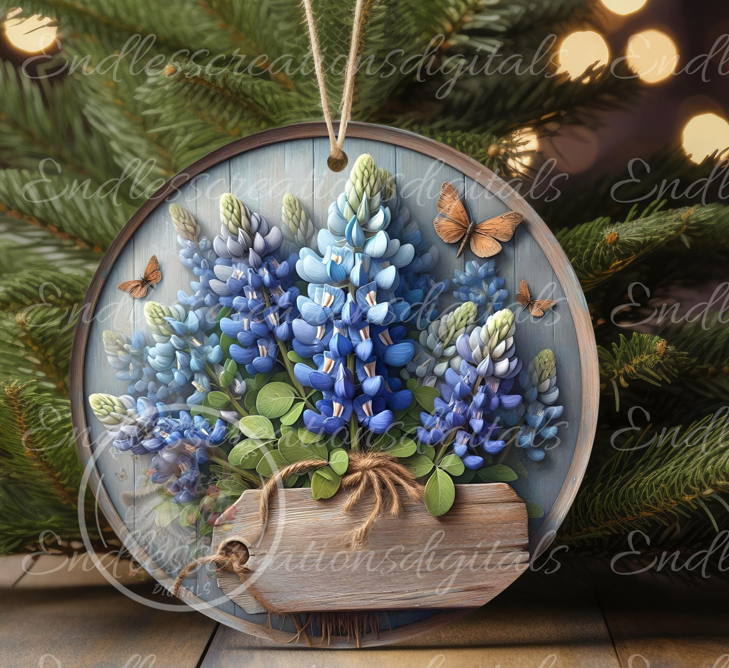 WELCOME BLUEBONNETS SPRING door hanger, keychain, round slate, for sublimation high resolution can be resized, 2 files 1 blank, resize