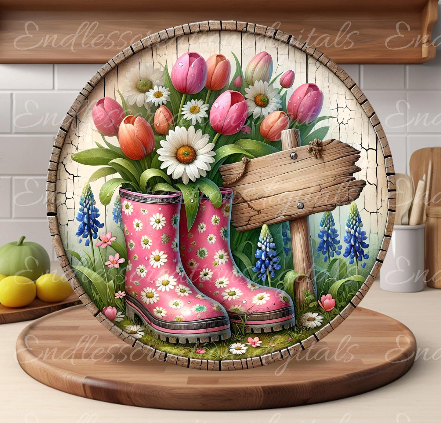 SPRING FLORAL RAIN BOOTS