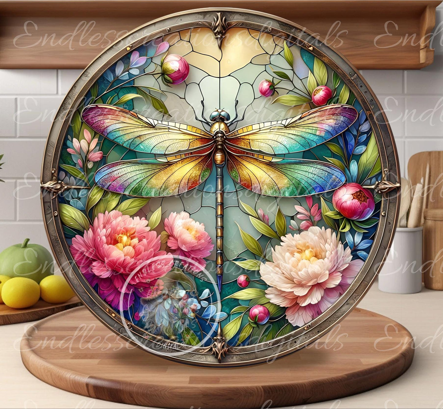 SPRING DRAGONFLY PEONY ROUND