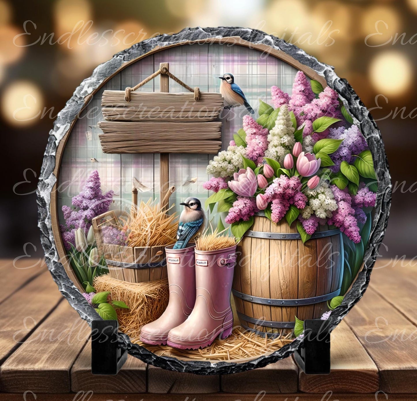 LILACS SPRING FLORAL ROUND
