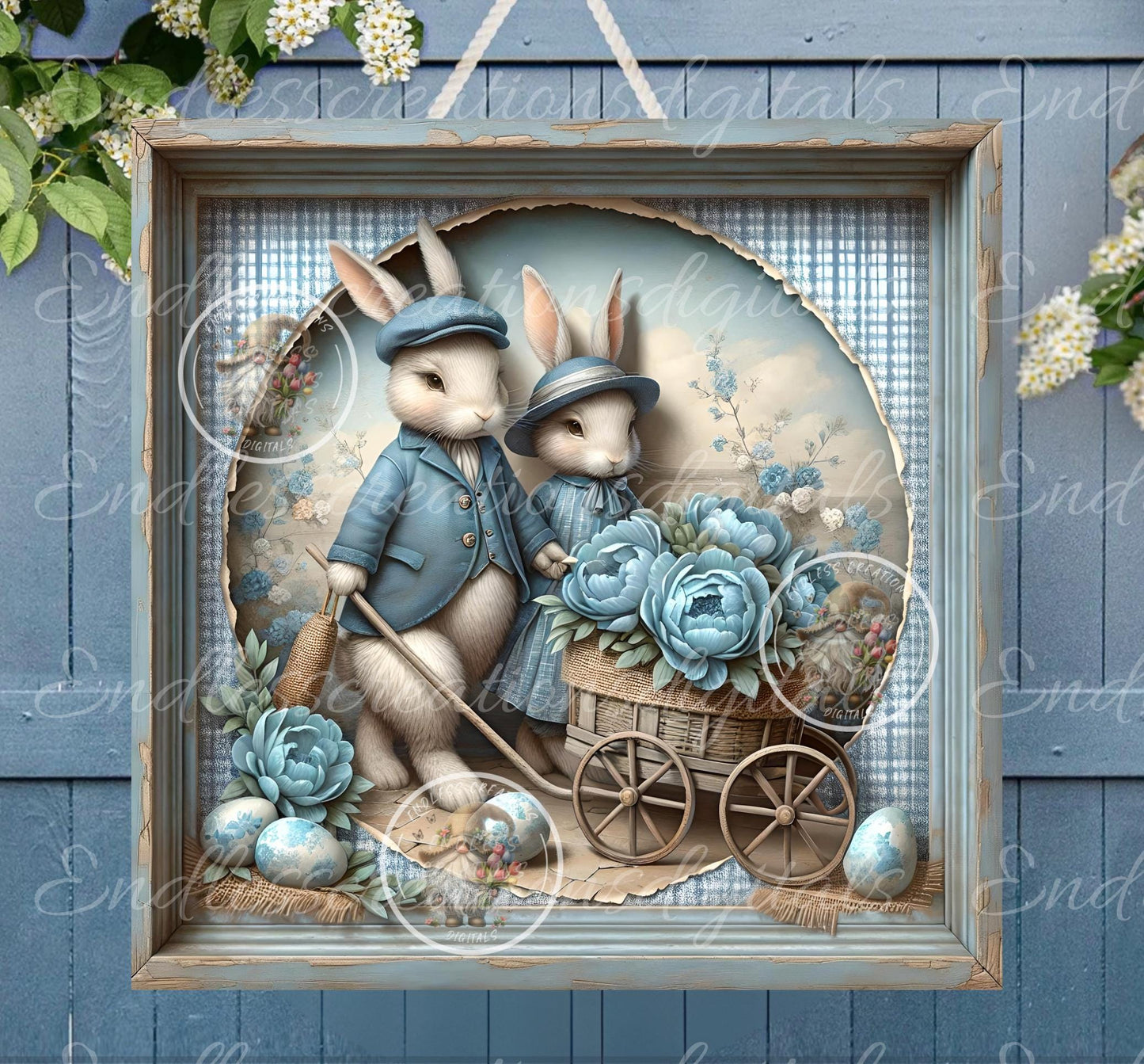 SQUARE VINTAGE BUNNY Couple
