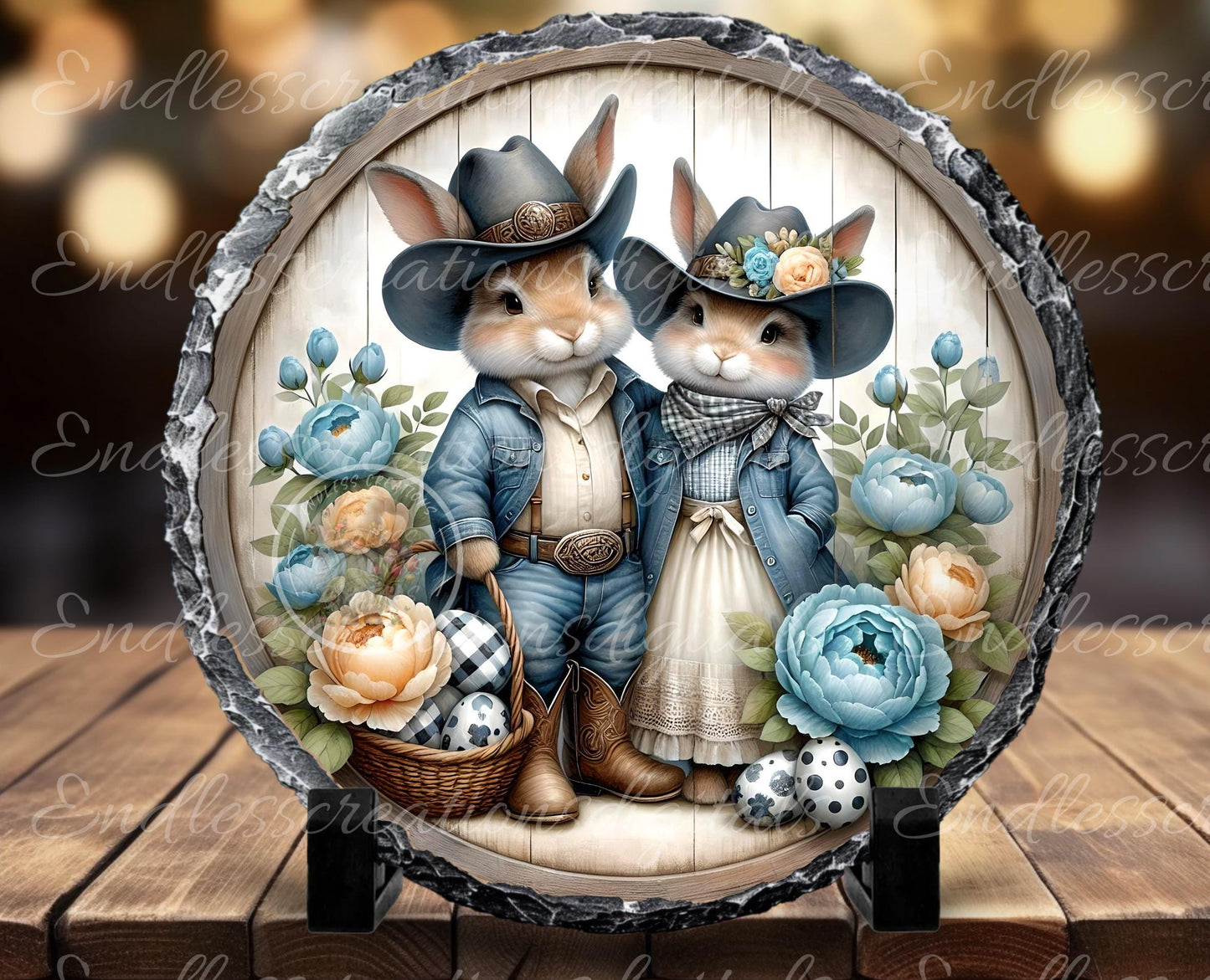 COWBOY FARMHOUSE STYLE BUNNY Couple