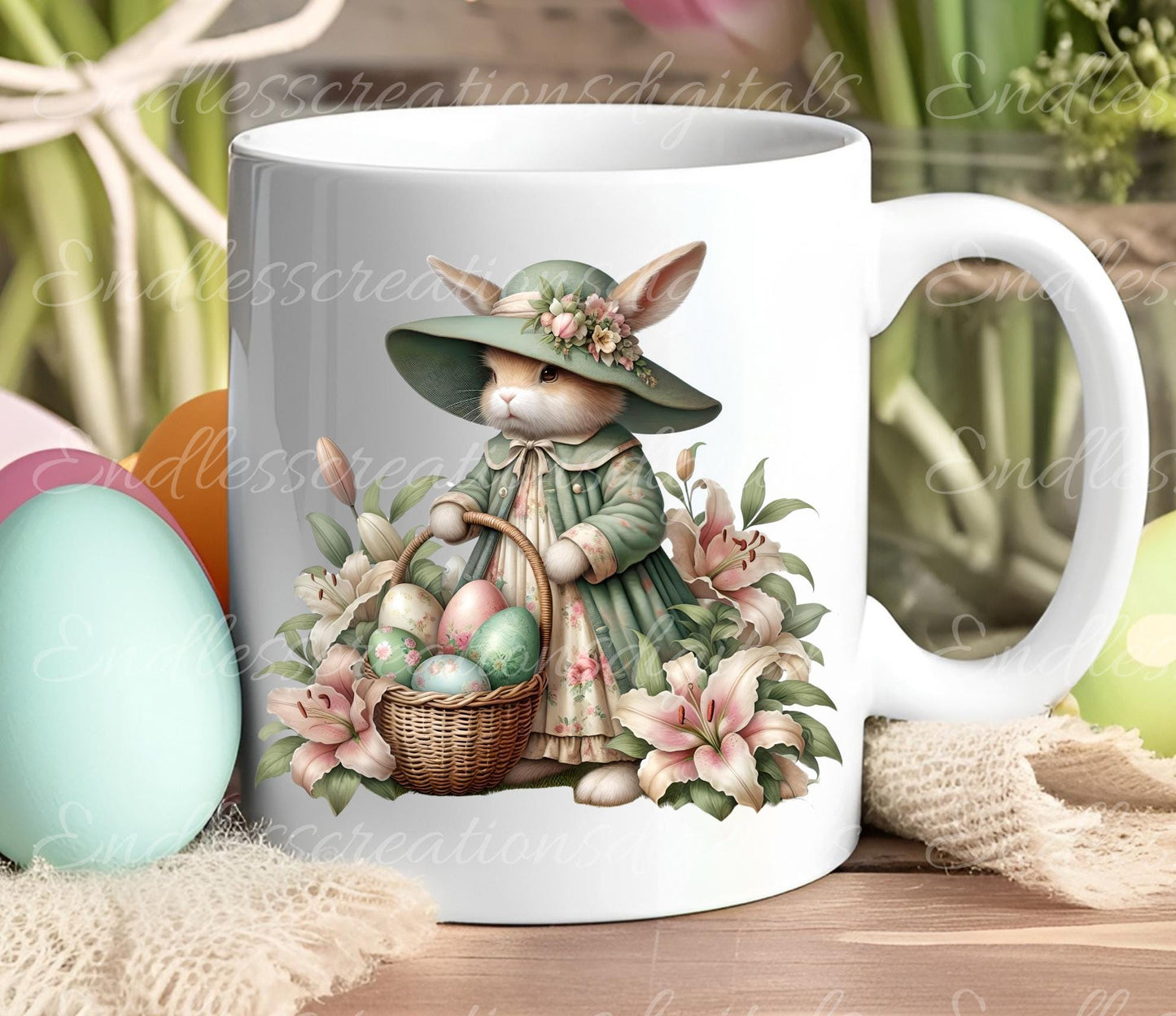 VINTAGE MOSS GREEN BUNNY TRANSPARENCIES