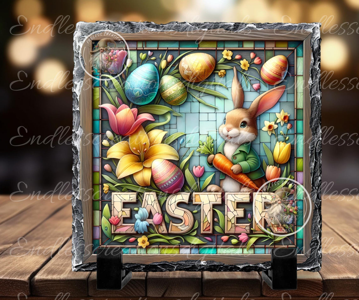 STAINED GLASS LOOK EASTER BUNNY