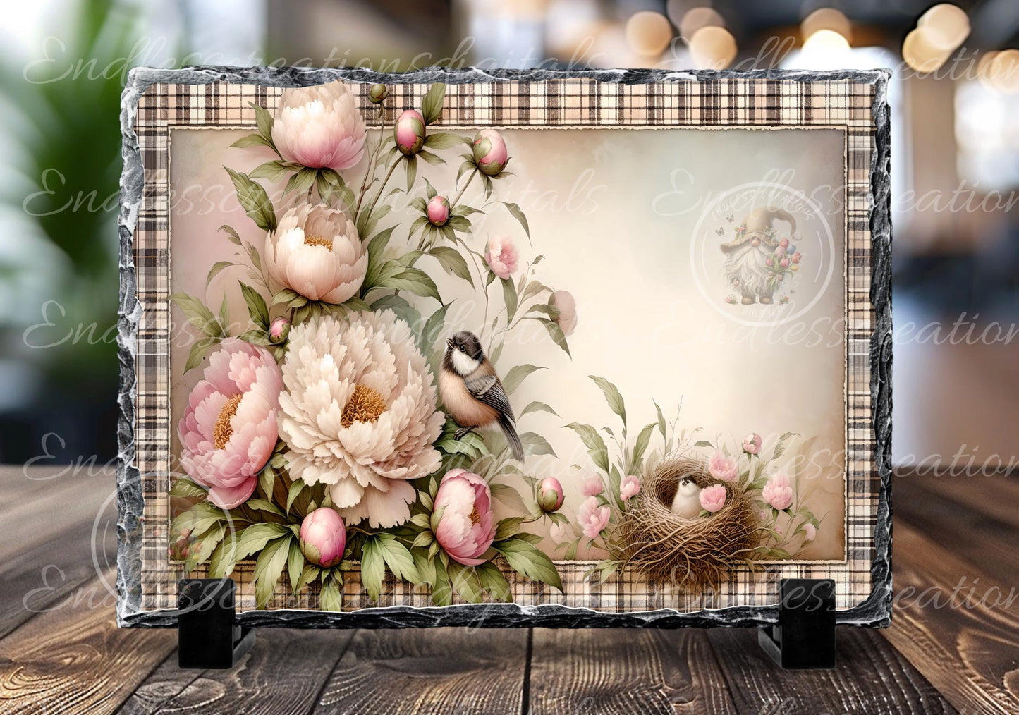 PEONY CHICKADEES MOTHERS DAY RECTANGLE