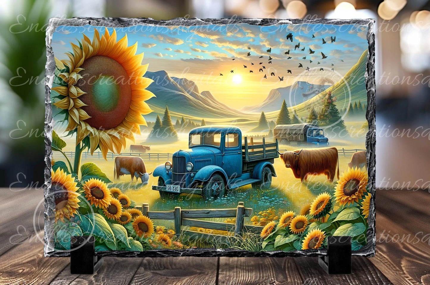SUNFLOWER BLUE TRUCK Mountains Rectangle