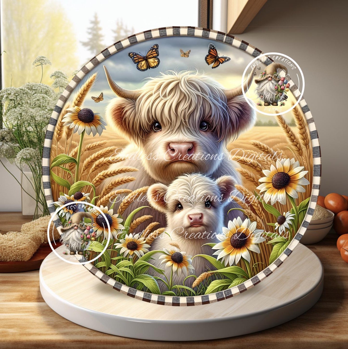 SUMMER FLORAL HIGHLAND Cow