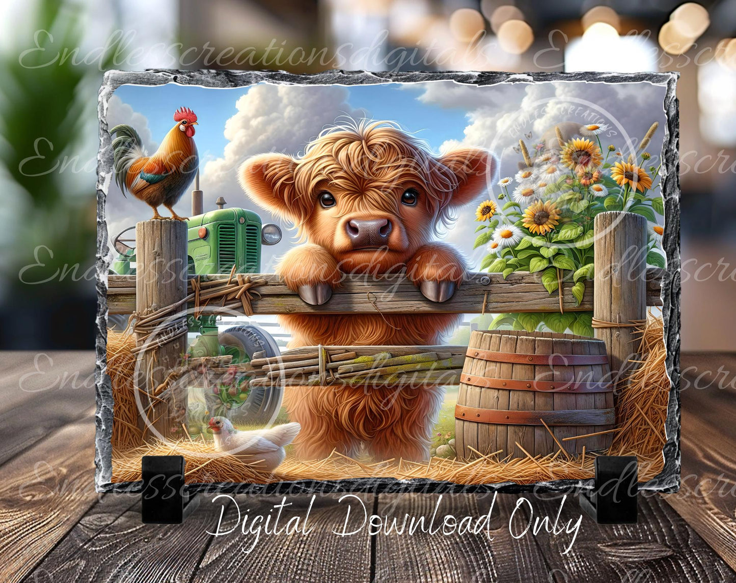 HIGHLAND COW/ROOSTER RECTANGLE