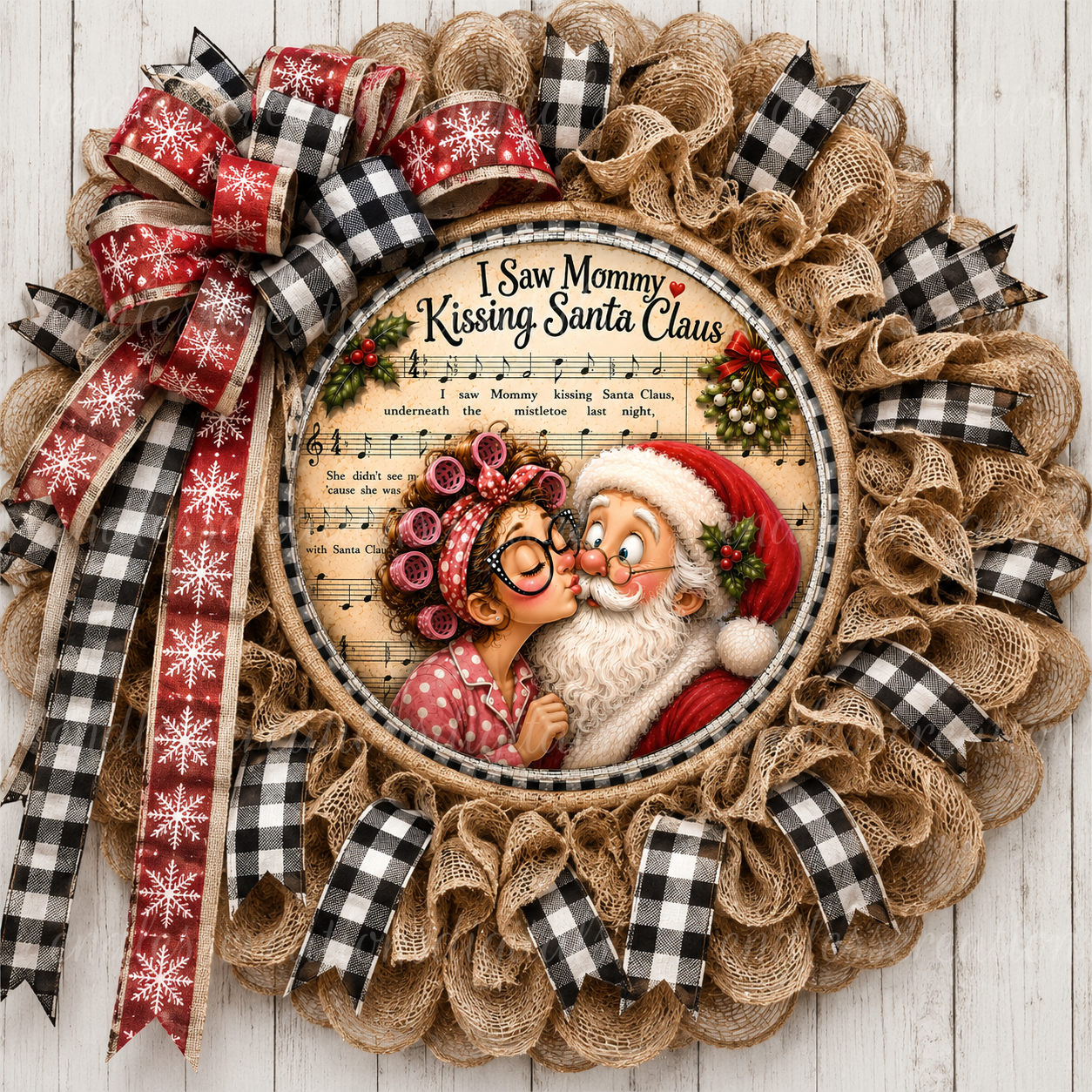 MOMMY KISSING SANTA ROUND
