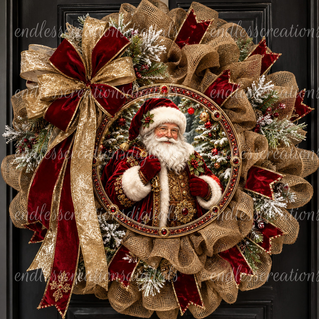 MERRY CHRISTMAS LUXURIOUS SANTA ROUND