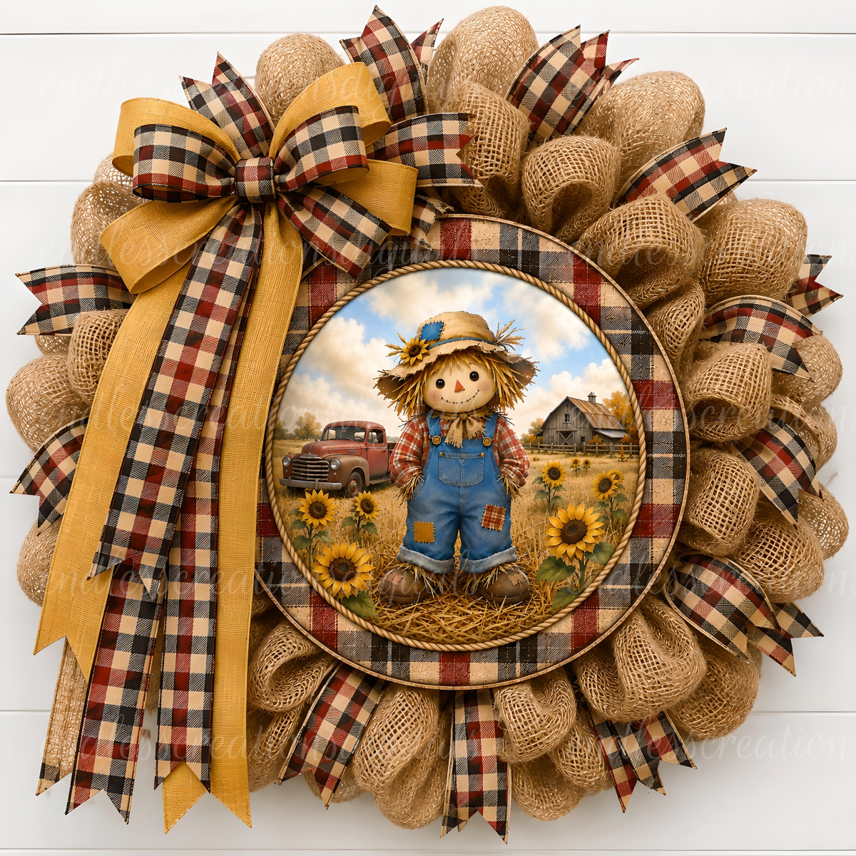 WELCOME FALL SCARECROW ROUND
