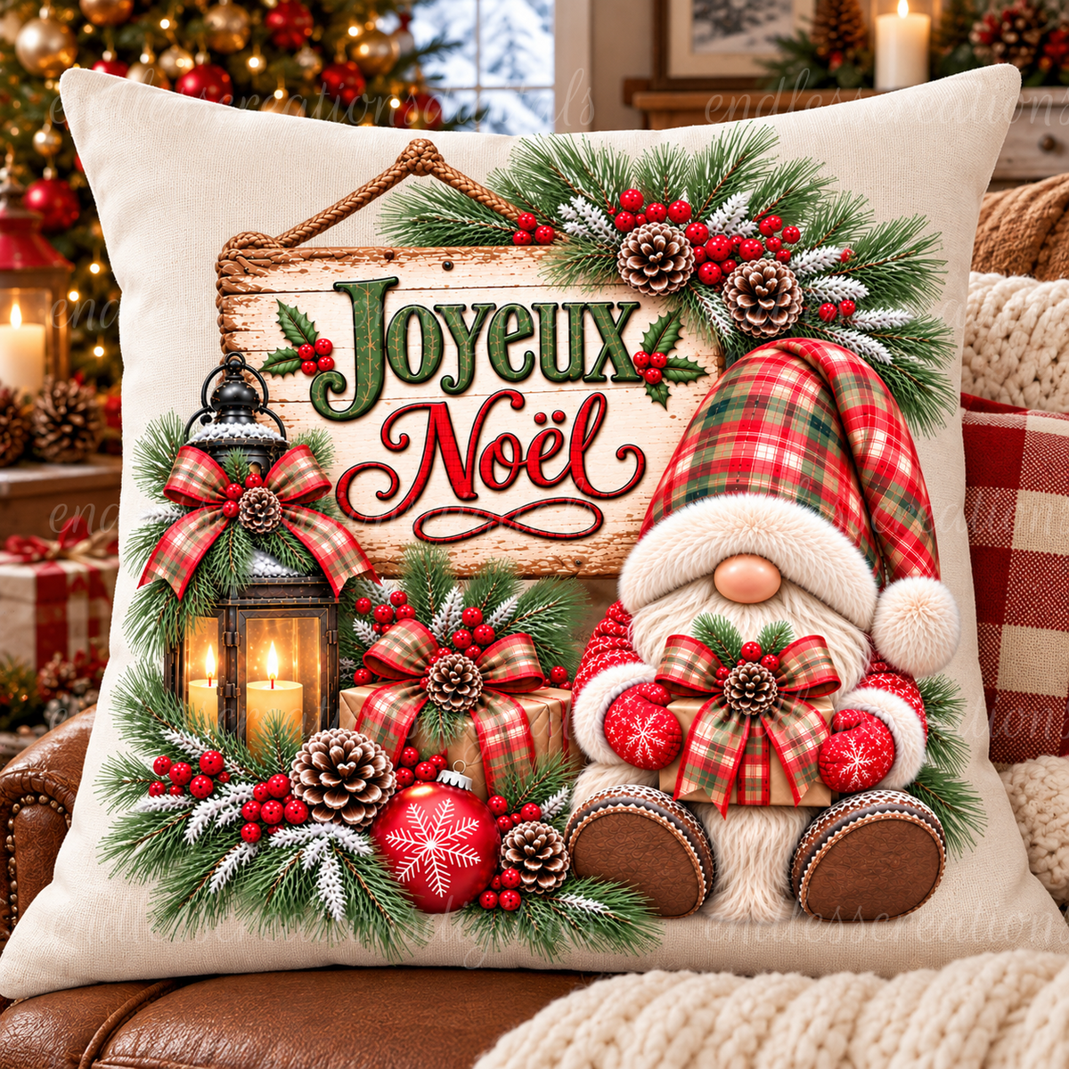 MERRY CHRISTMAS GNOME FRENCH BUNDLE OF 3