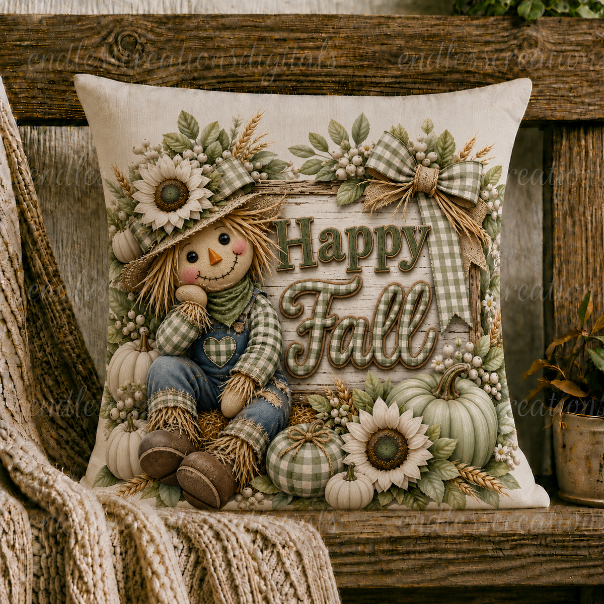 GREEN FALL SCARECROW TRANSPARENCY