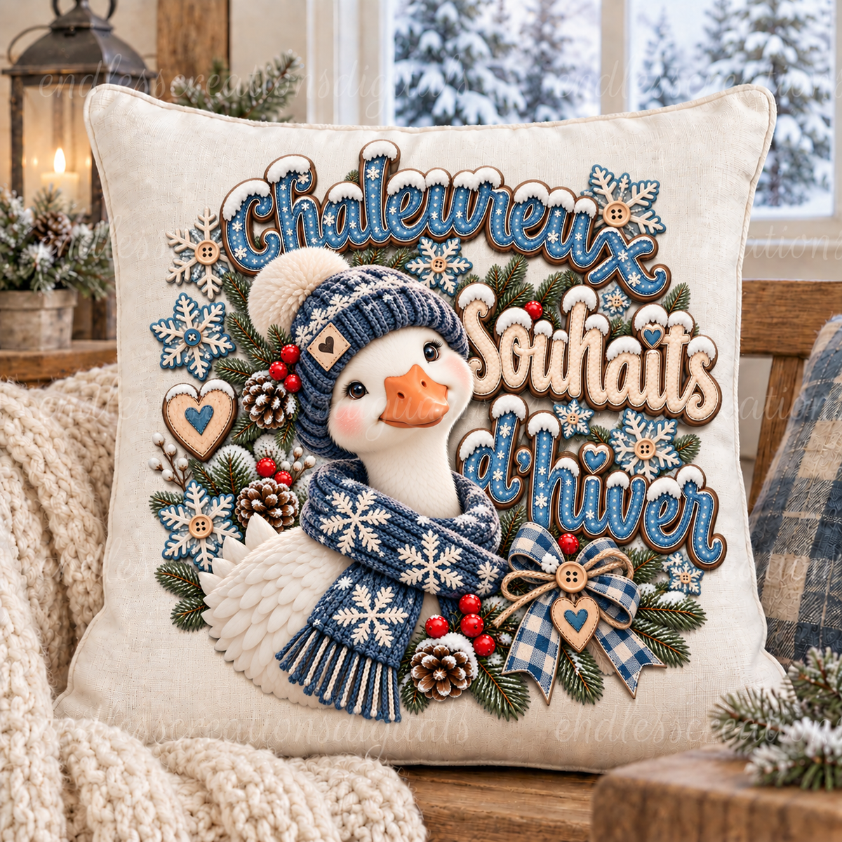 WINTER WISHES GOOSE FRENCH VERSION