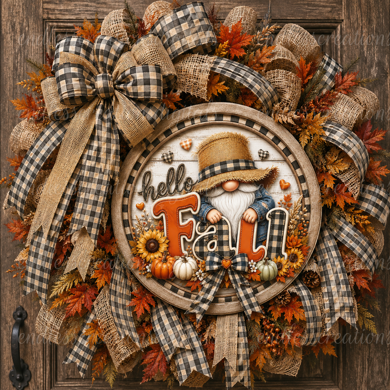 HELLO FALL GNOME ROUND ONLY