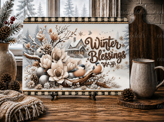WARM WINTER WISHES CUTTING BOARD DESIGN