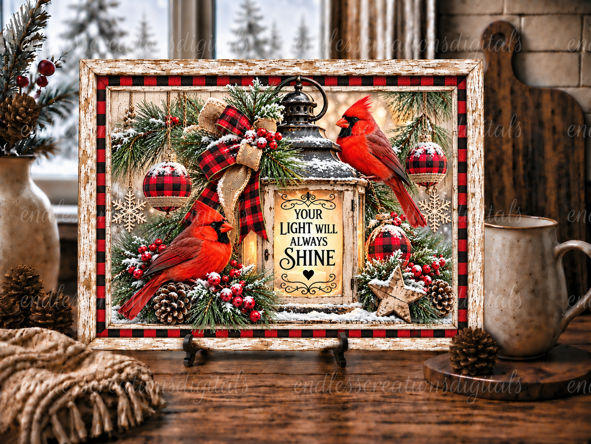 CARDINALS LANTERN CUTTING BOARD/SLATE DESIGN