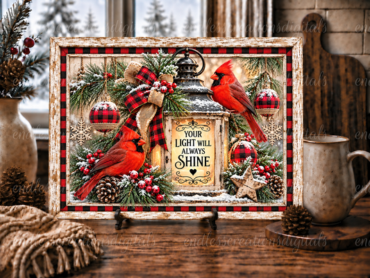 CARDINALS LANTERN CUTTING BOARD/SLATE DESIGN