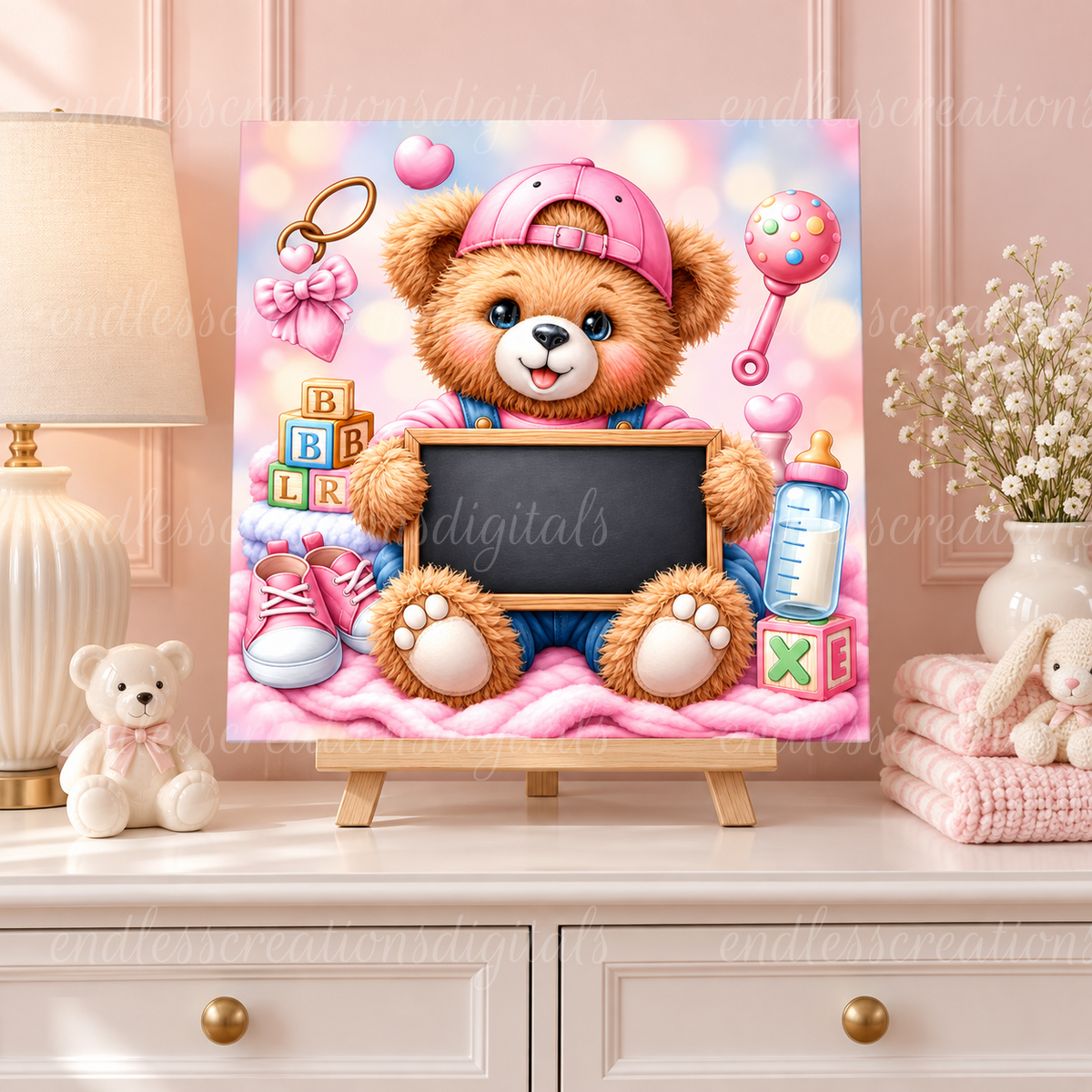 BABY GIRL SQUARE TEDDY