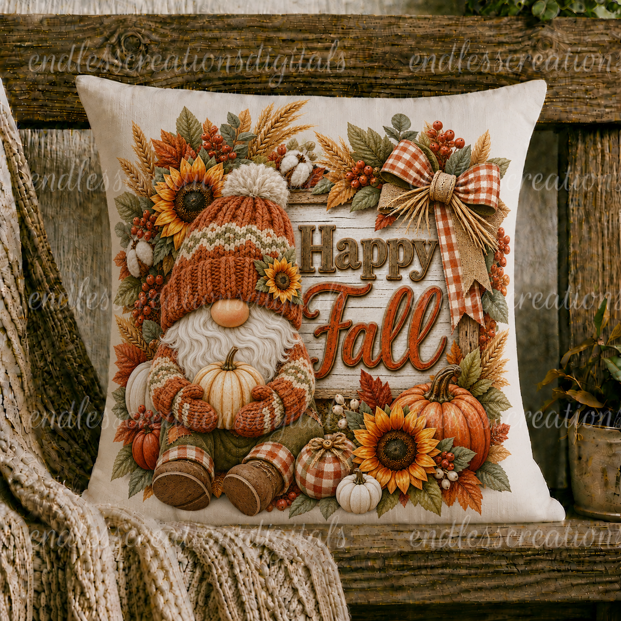 HAPPY FALL GNOME TRANSPARENCY