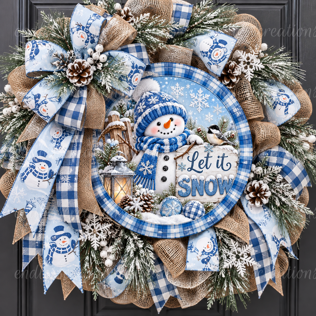 BLUE LET IT SNOW ROUND ONLY