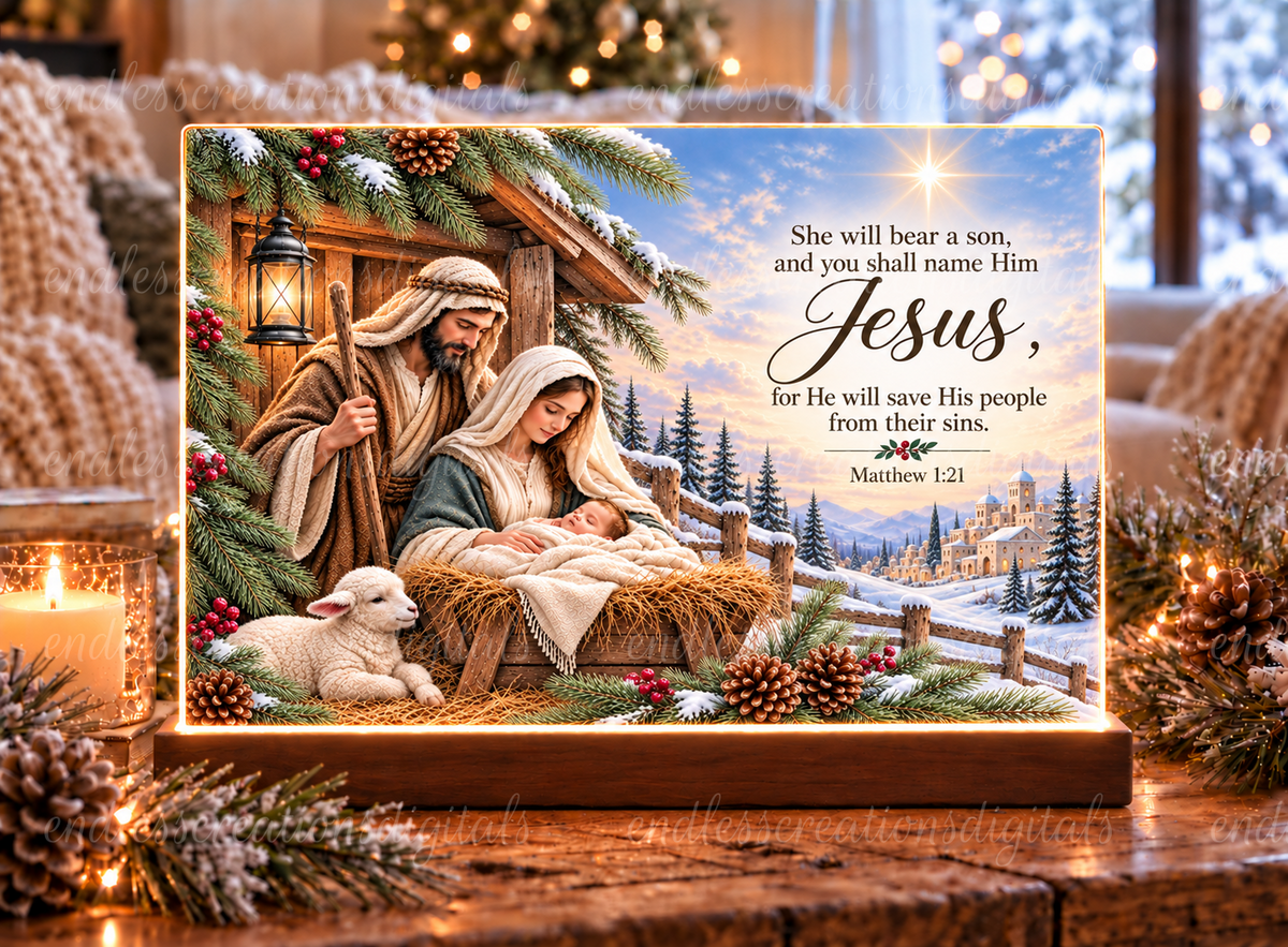 MATTHEW 1:21 CUTTING BOARD/SLATE DESIGN