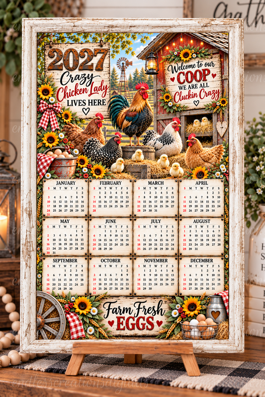 CRAZY CHICKENS CALENDAR DESIGN