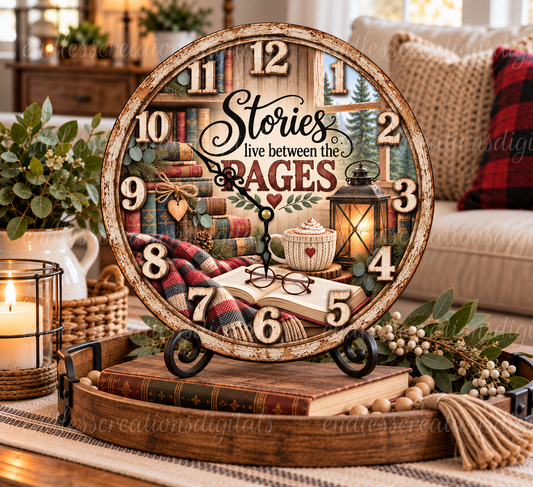 STORIES LIVE IN PAGES CLOCK DESIGN