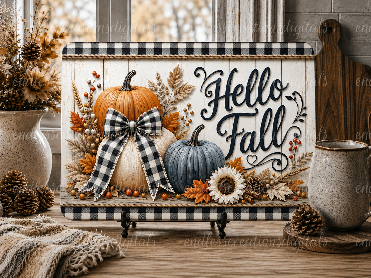 HELLO FALL STACKED PUMPKINS BUNDLE OF 4
