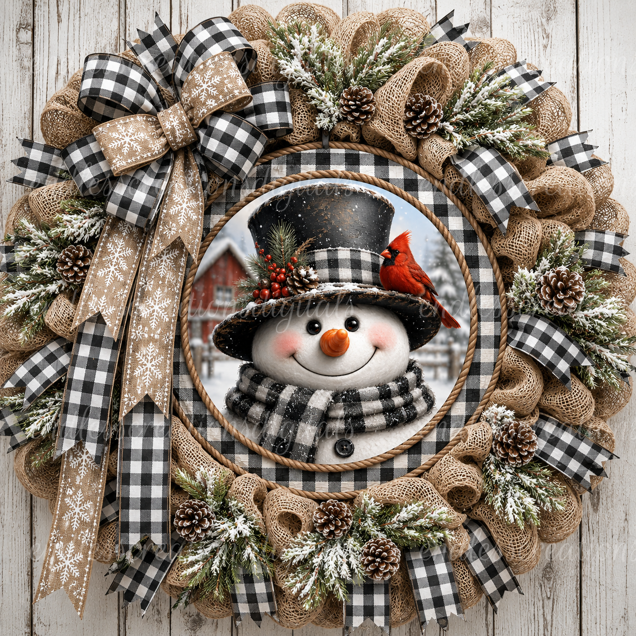 FARMHOUSE HAPPY HOLIDAYS ROUND/GARDEN FLAG BUNDLE OF 2