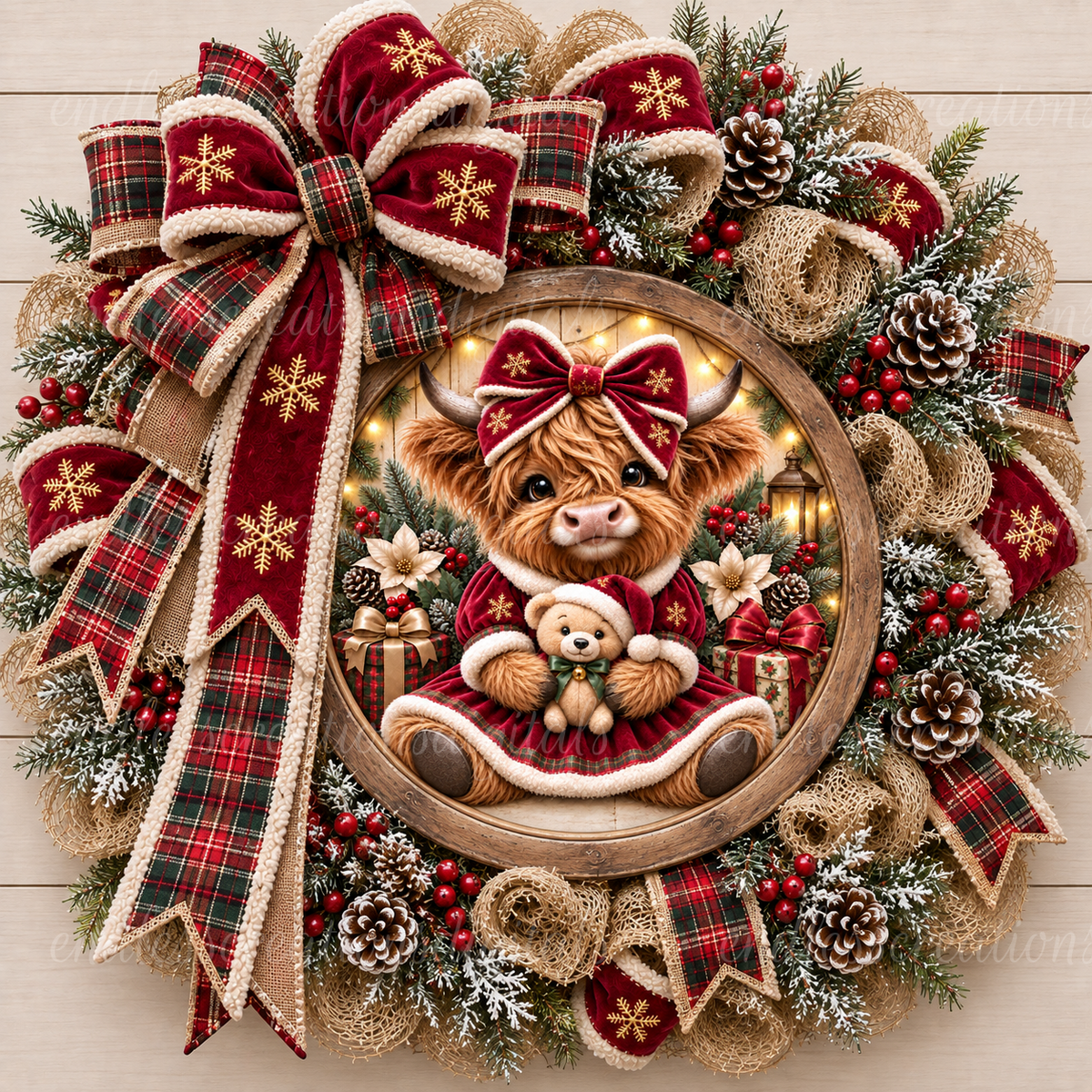 CHRISTMAS GIRLY HIGHLAND ROUND ONLY