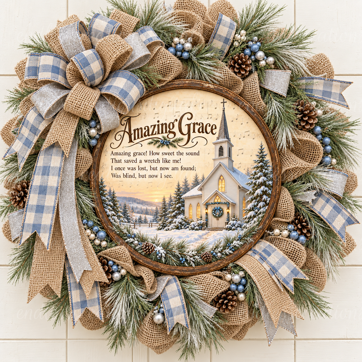 AMAZING GRACE CHRISTMAS BLUE ROUND ONLY