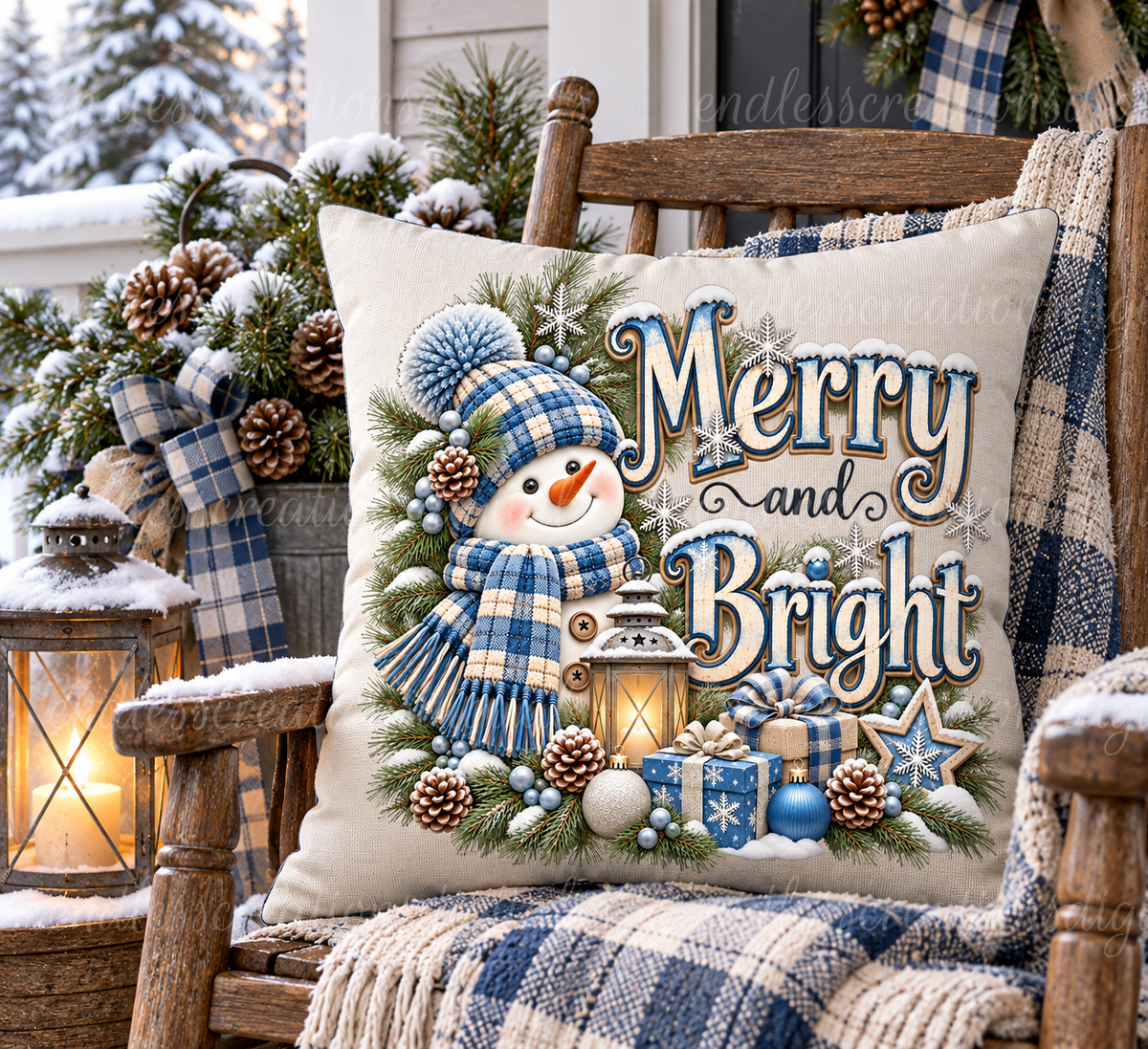MERRY AND BRIGHT BLUE TRANSPARENCY