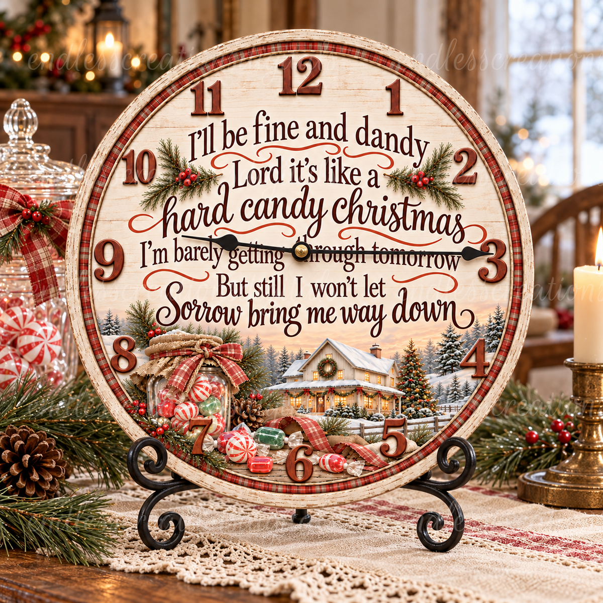 CANDY CHRISTMAS CLOCK DESIGN