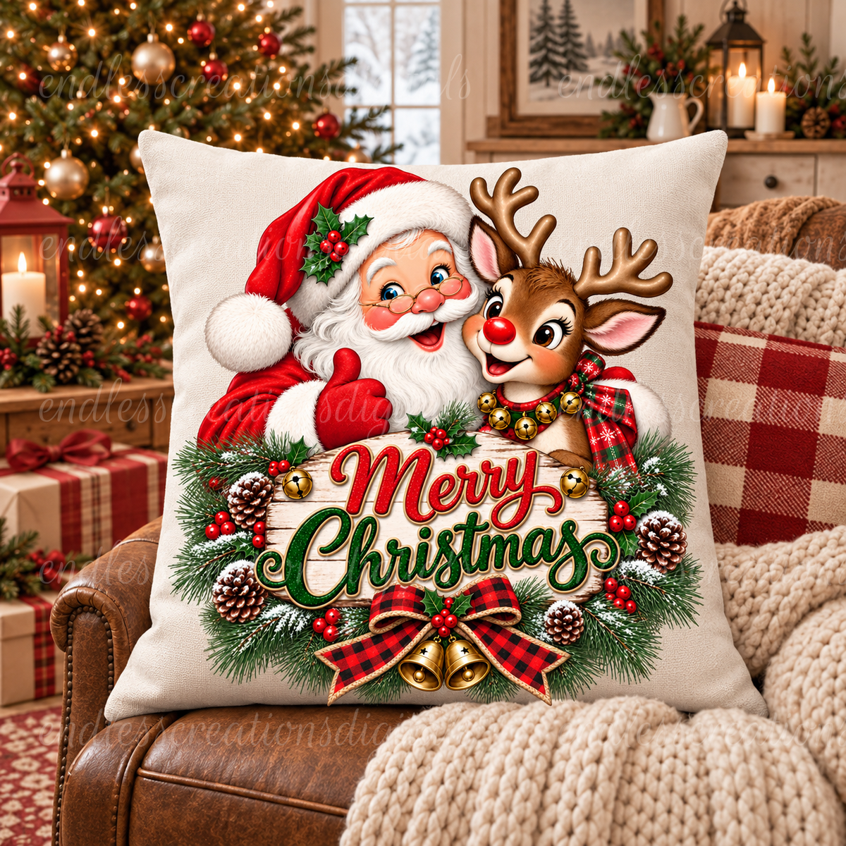 SANTA REINDEER TRANSPARENCIES BUNDLE OF 4
