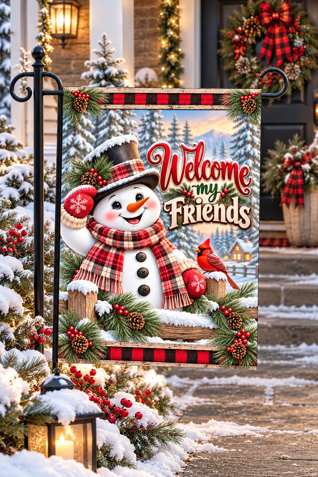 WELCOME FRIENDS SNOWMAN