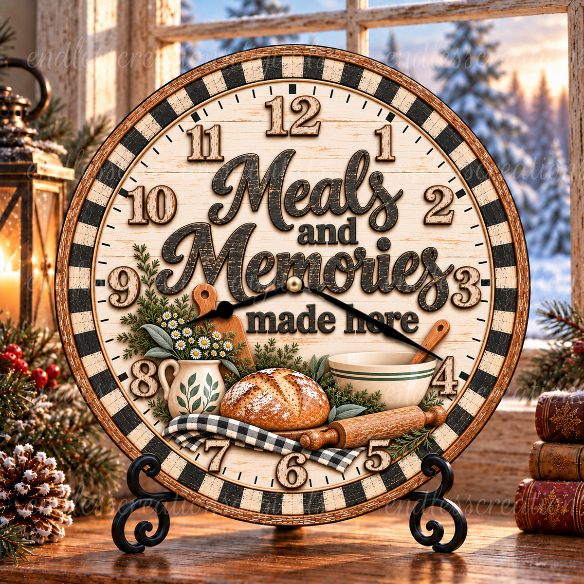 MEALS AND MEMORIES CLOCK AND CUTTING BOARD DESIGNS