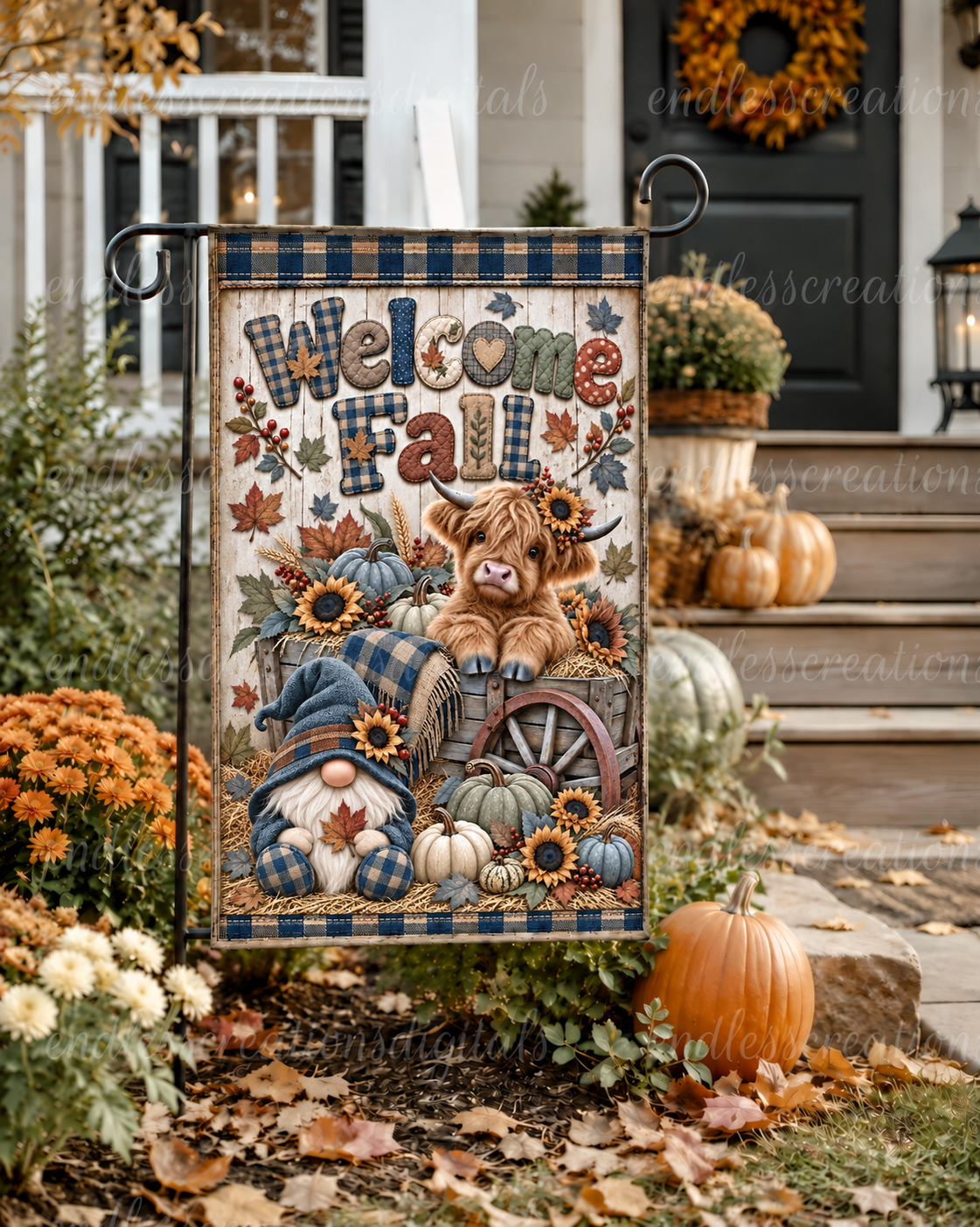 WELCOME FALL GARDEN FLAG