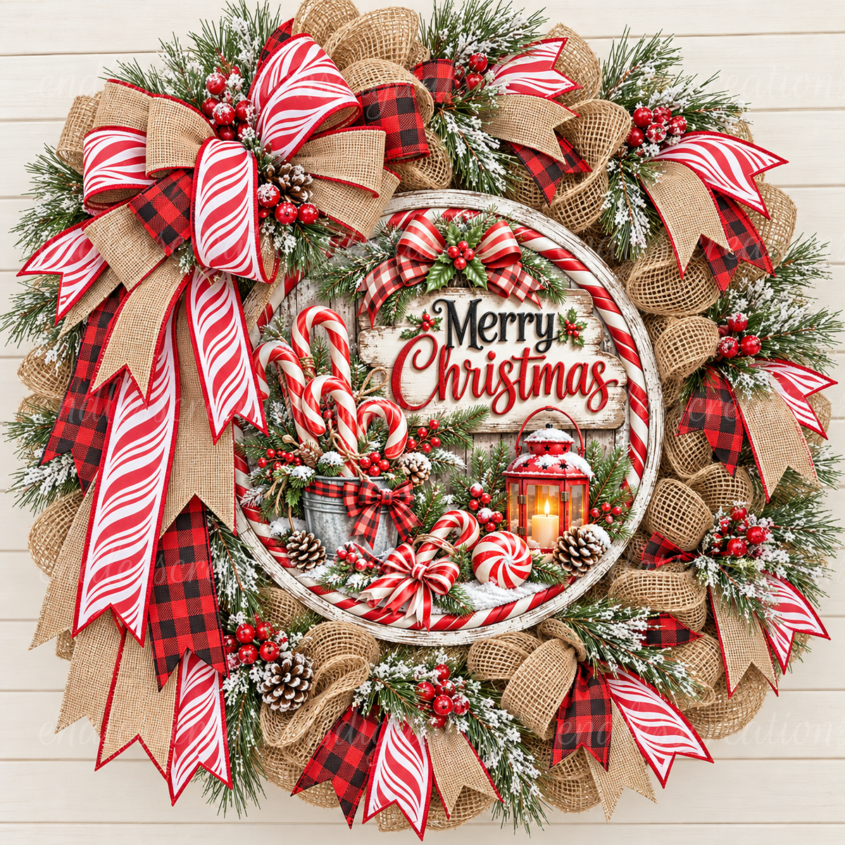 CANDY CANE CHRISTMAS ROUND ONLY